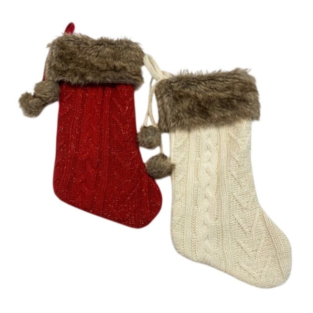 Walgreens (Lot of 2) knitted Christmas Stockings.